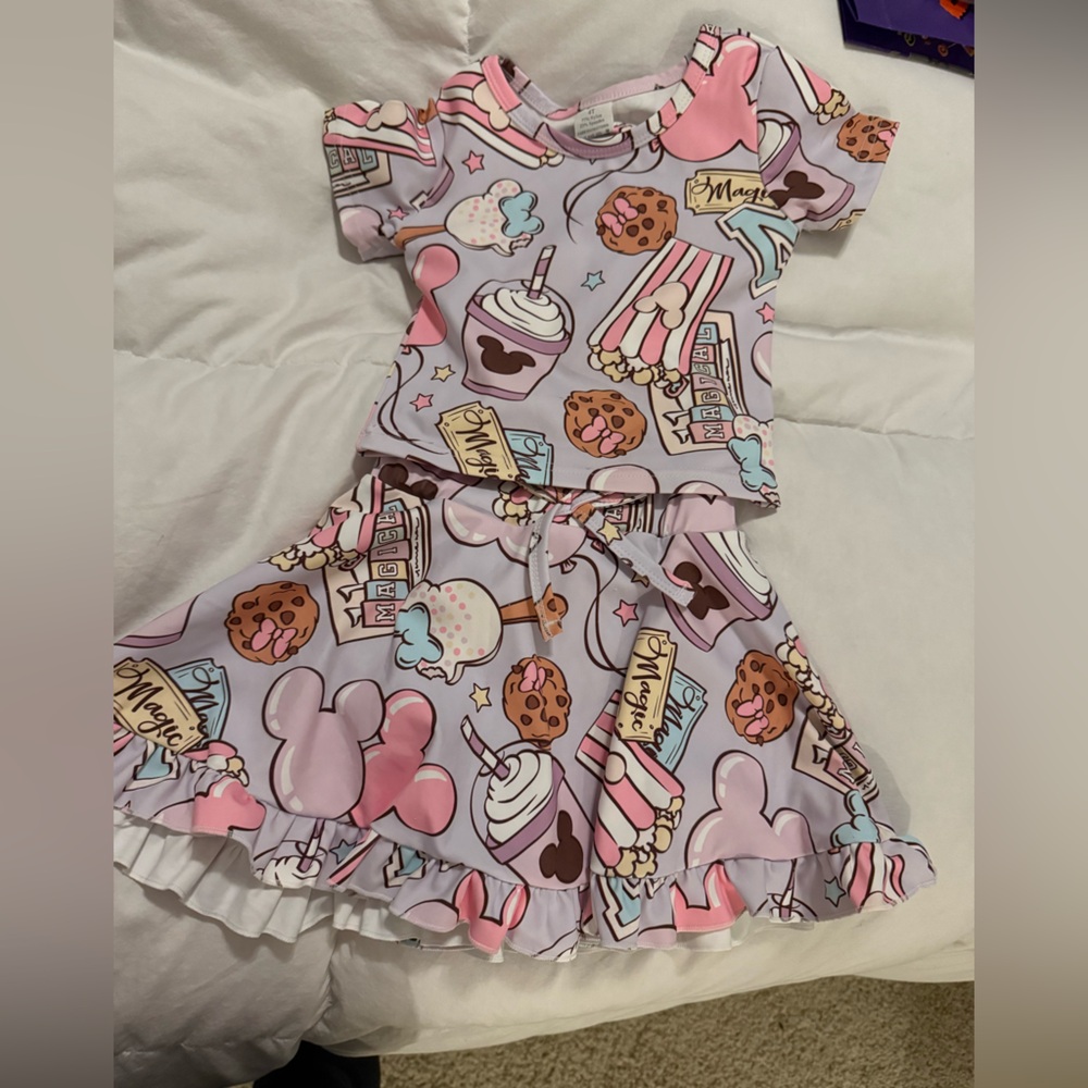 Made by Molly Disney Pink and Purple Graphic Two-Piece Set, 3t/4t